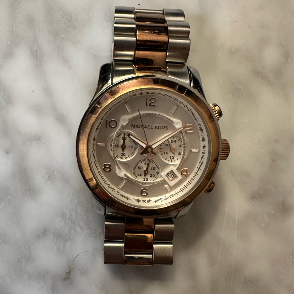 Michael Kors two tone large face watch
